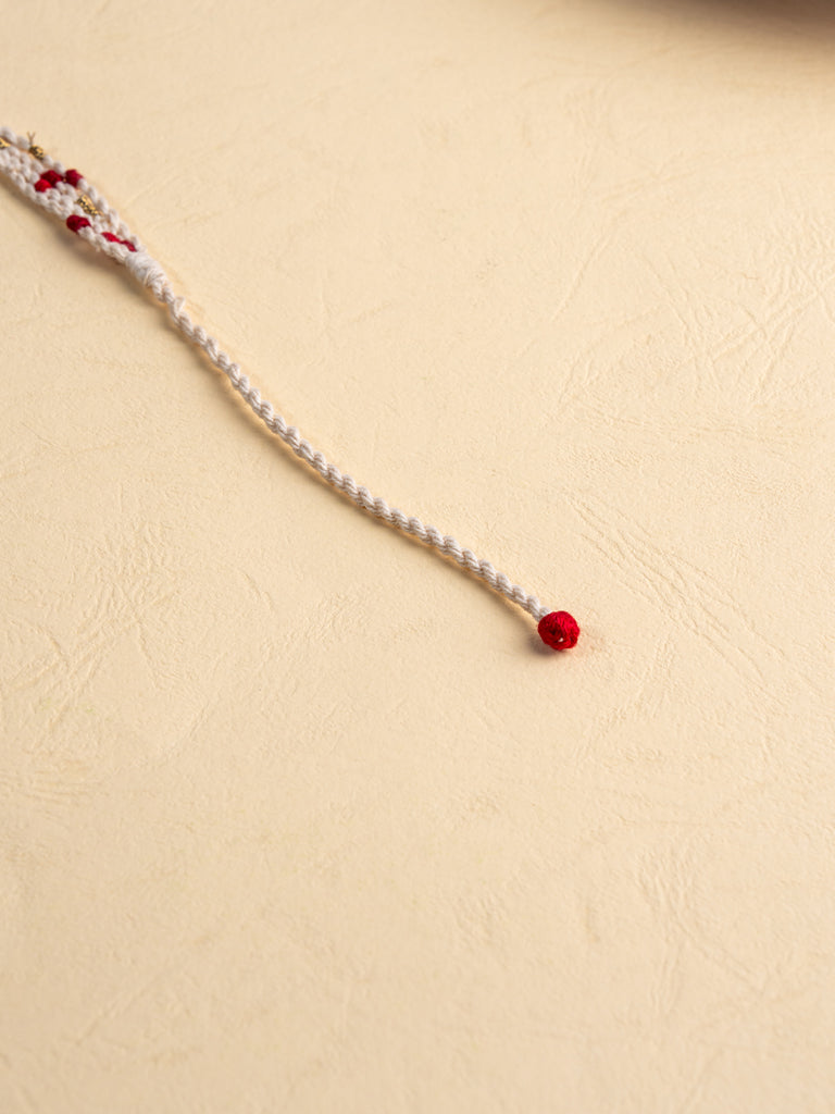 Artisanal Twisted Ties White Rakhi