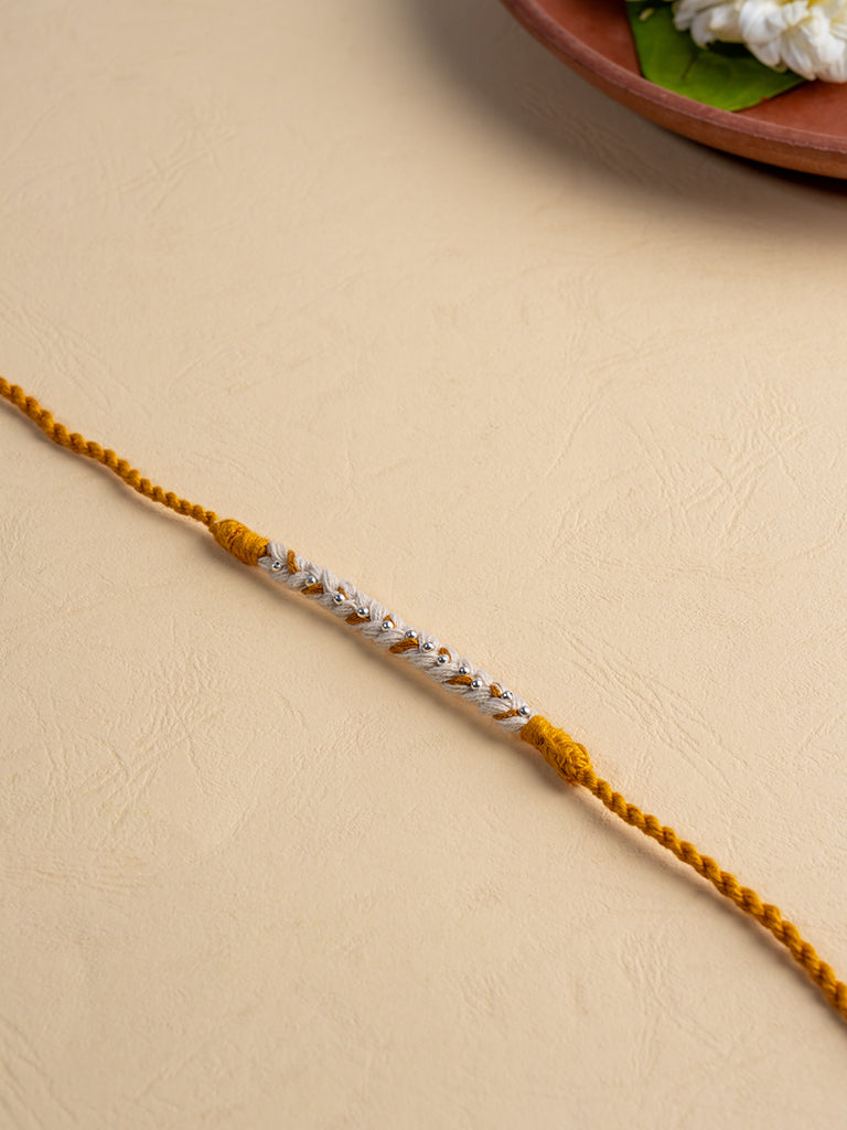 Handmade Mustard Pearl Rakhi