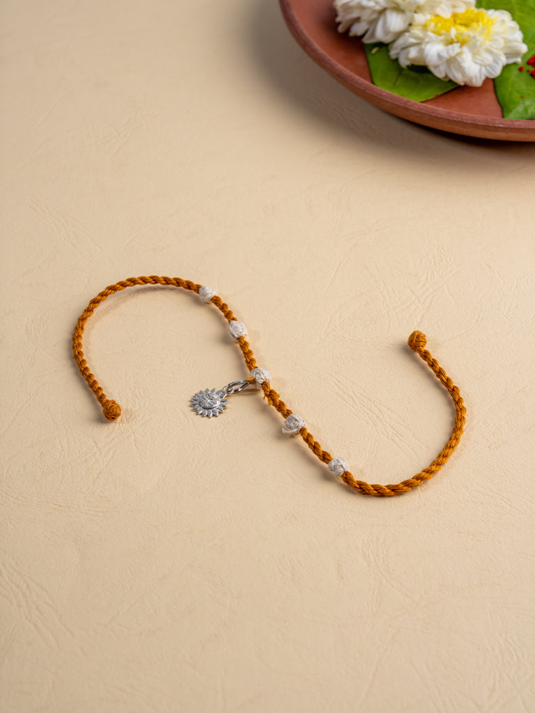 Mustard Twisted Threads Sun Charm Rakhi
