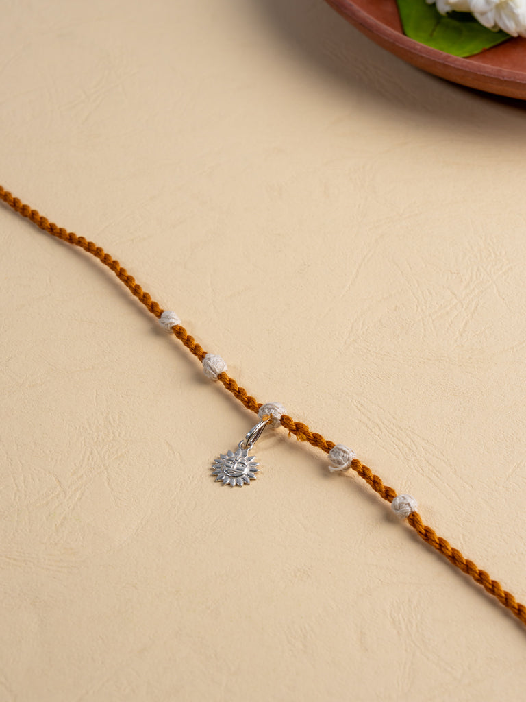 Mustard Twisted Threads Sun Charm Rakhi