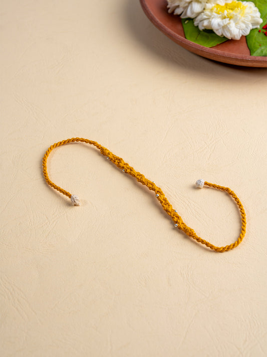 Mustard twisted threads rakhi