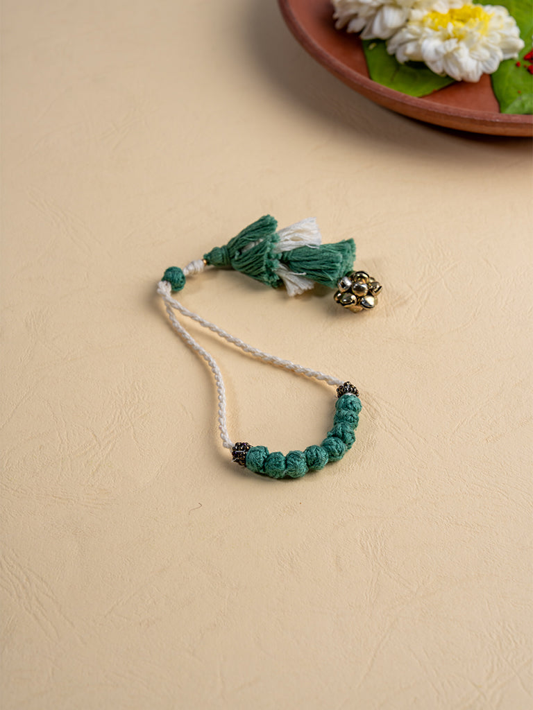 Blue Handmade Threadballs Lumba Rakhi