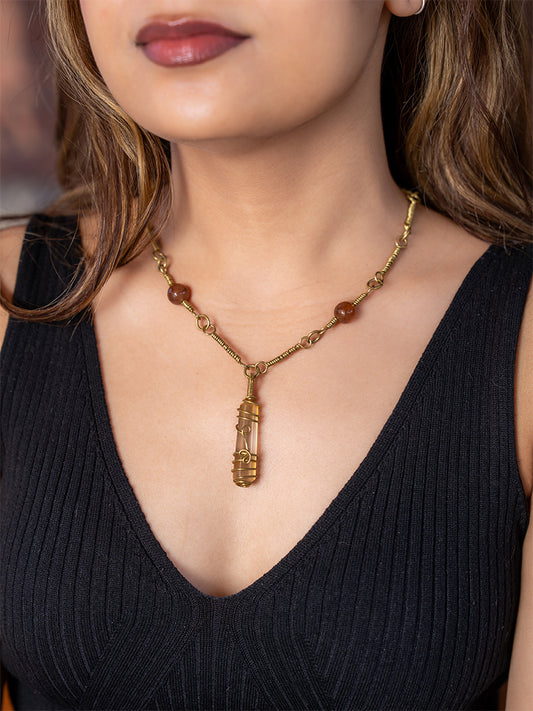 Beige Onyx Crystal Pendant