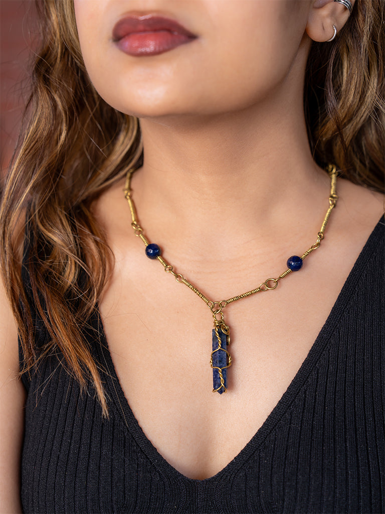 Lapis Crystal Pendant