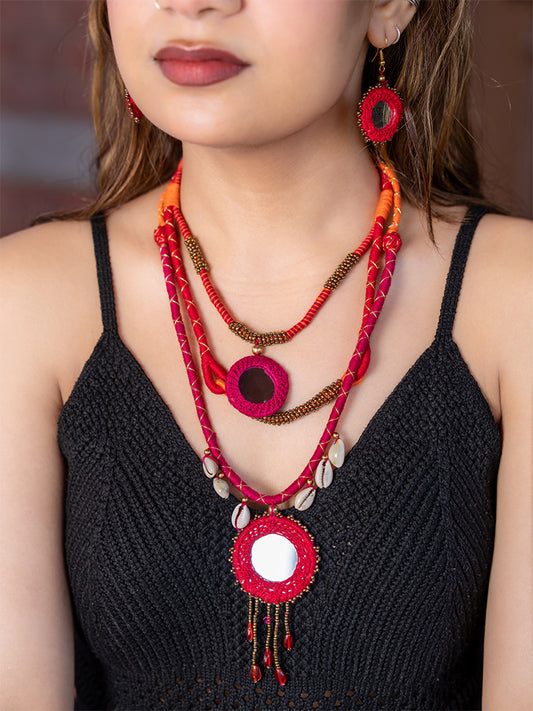 Mustard Layered Necklace Set