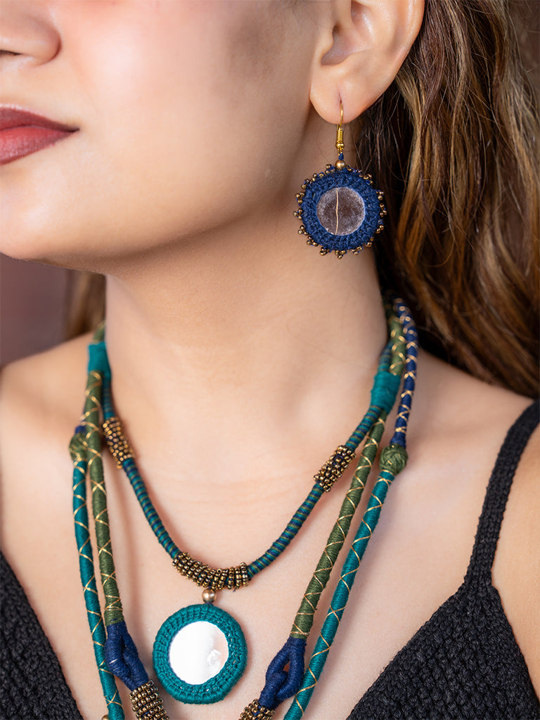 Blue Layered Necklace Set