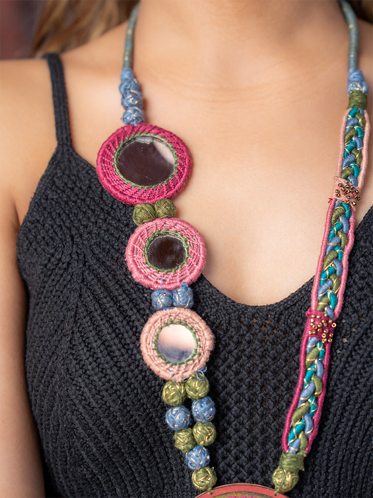Multi-colour Mandala Necklace Set