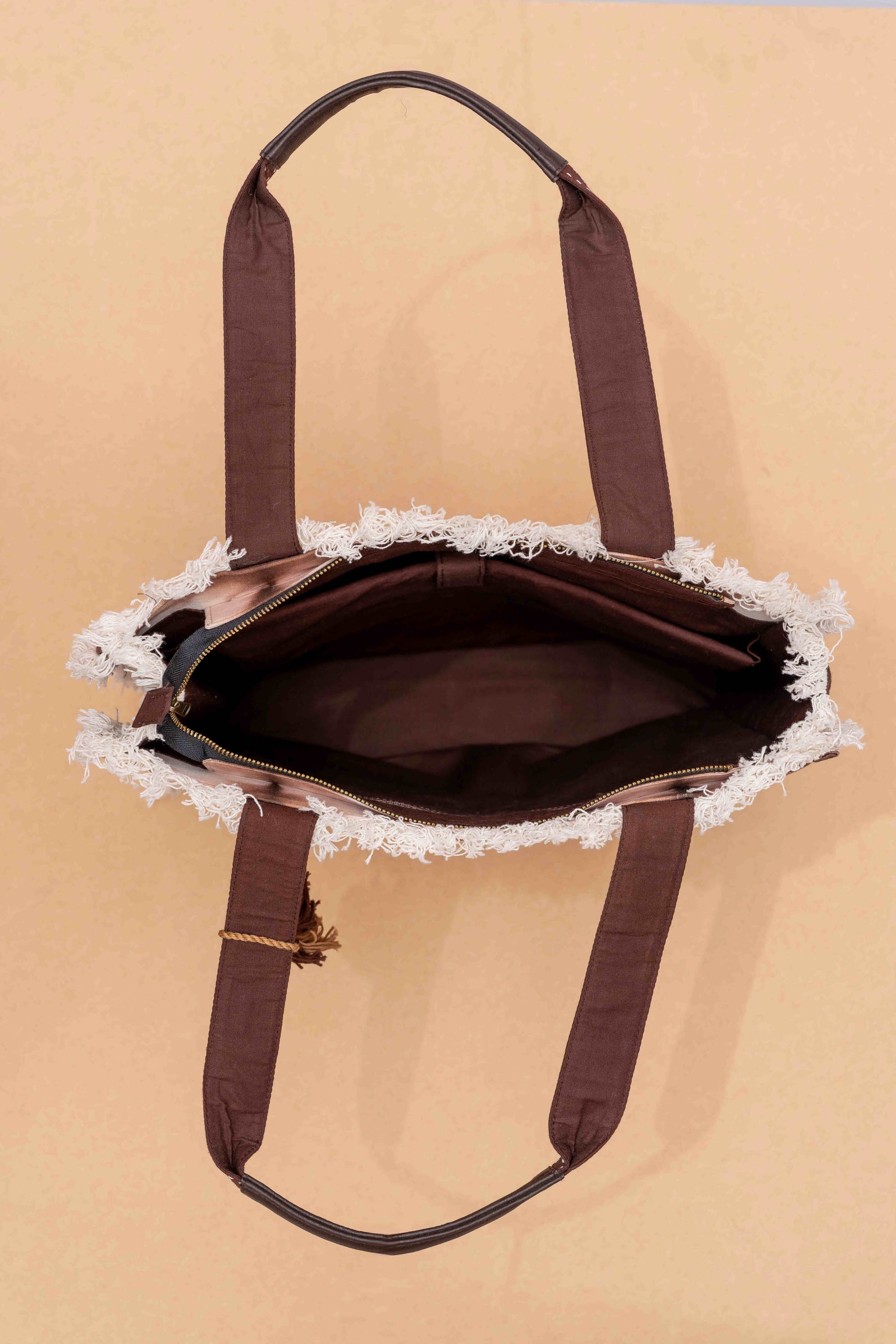 Brown Shibori Tote Bag