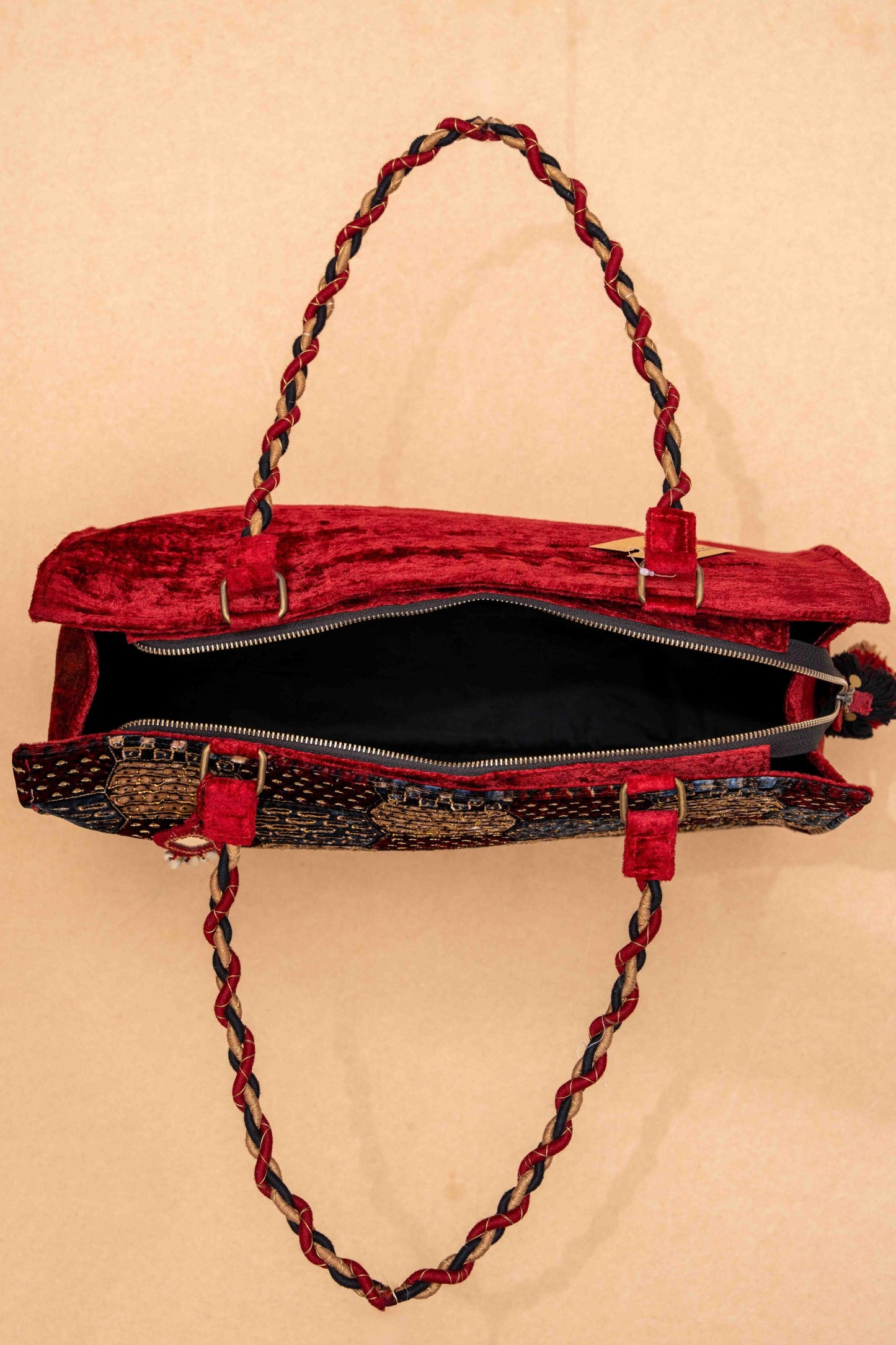 Geometric Waves Ajrakh Tote Bag
