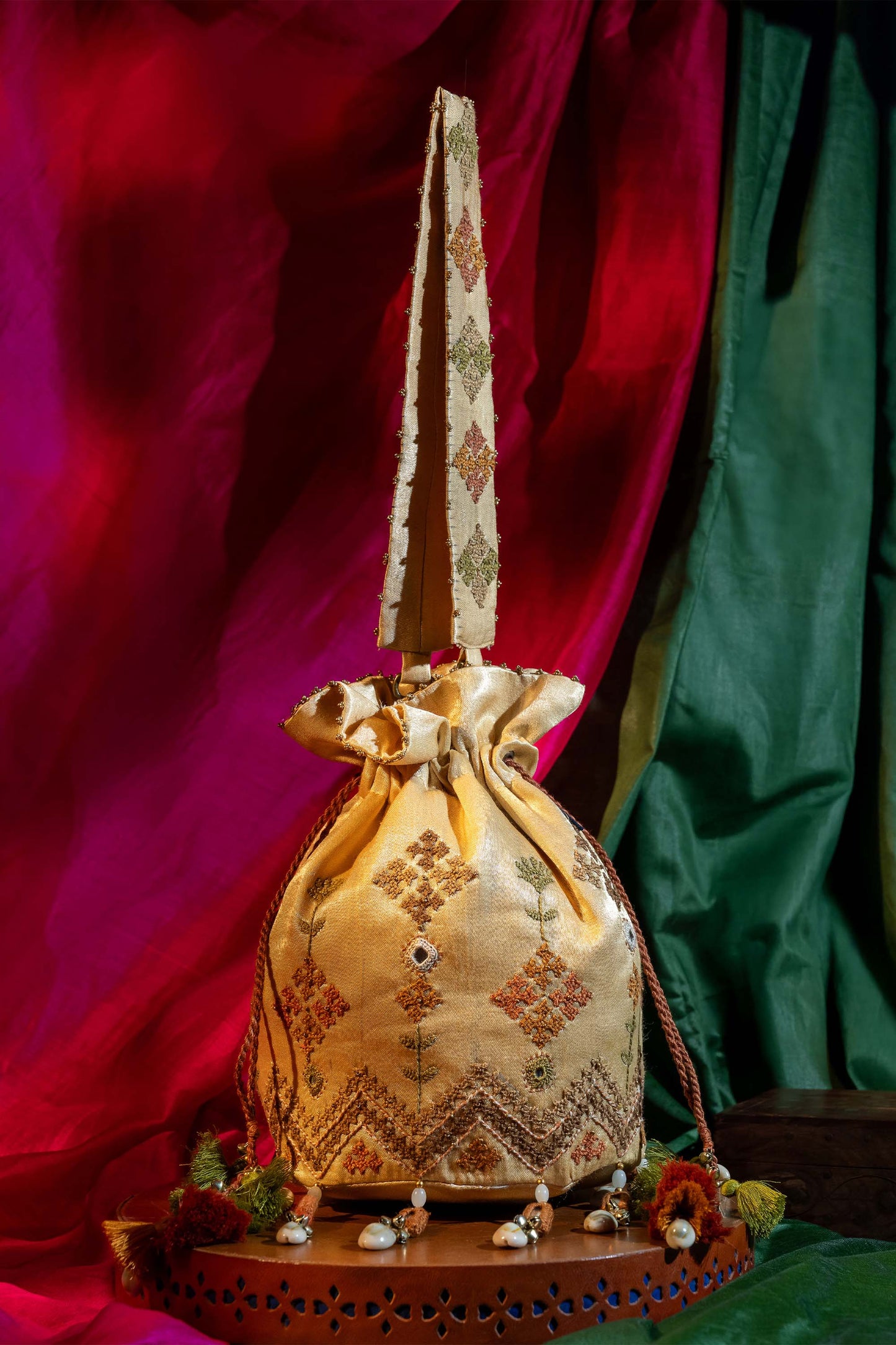 Ivory Flower Rabari Ivory Potli