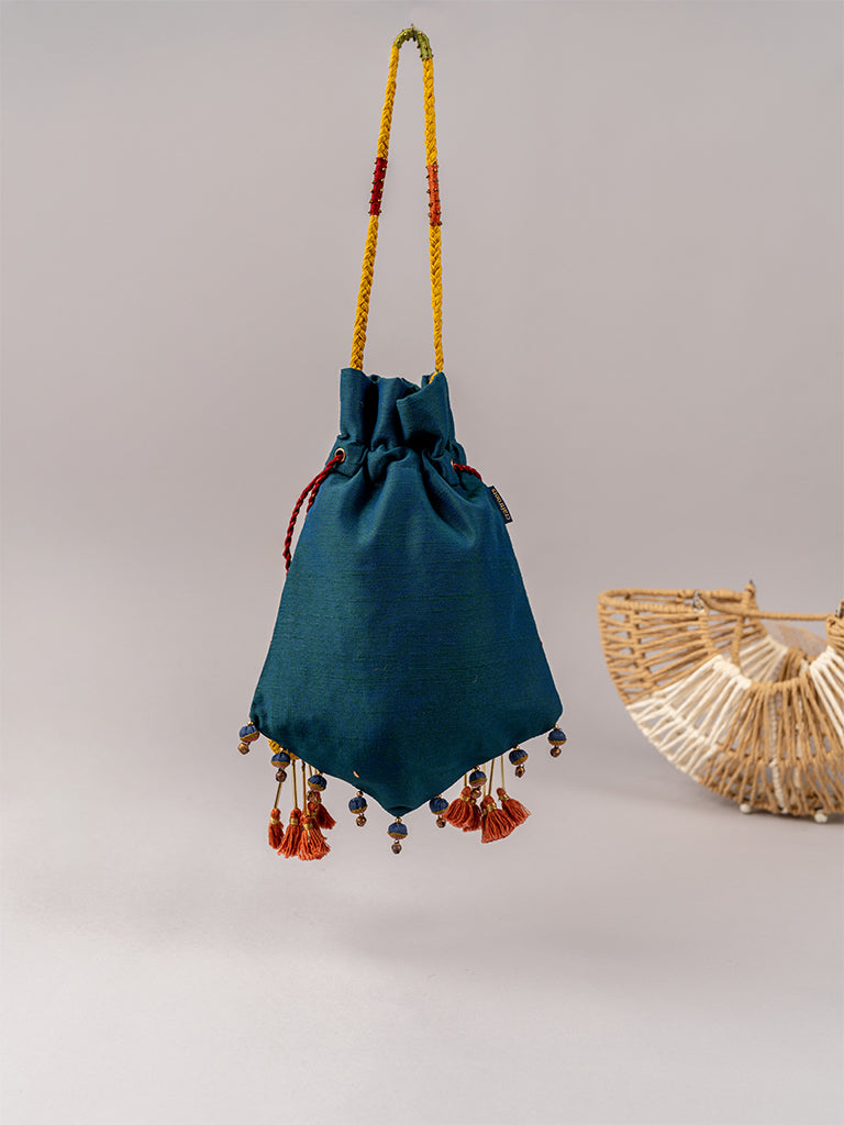 Blue Triangular Rabari Potli
