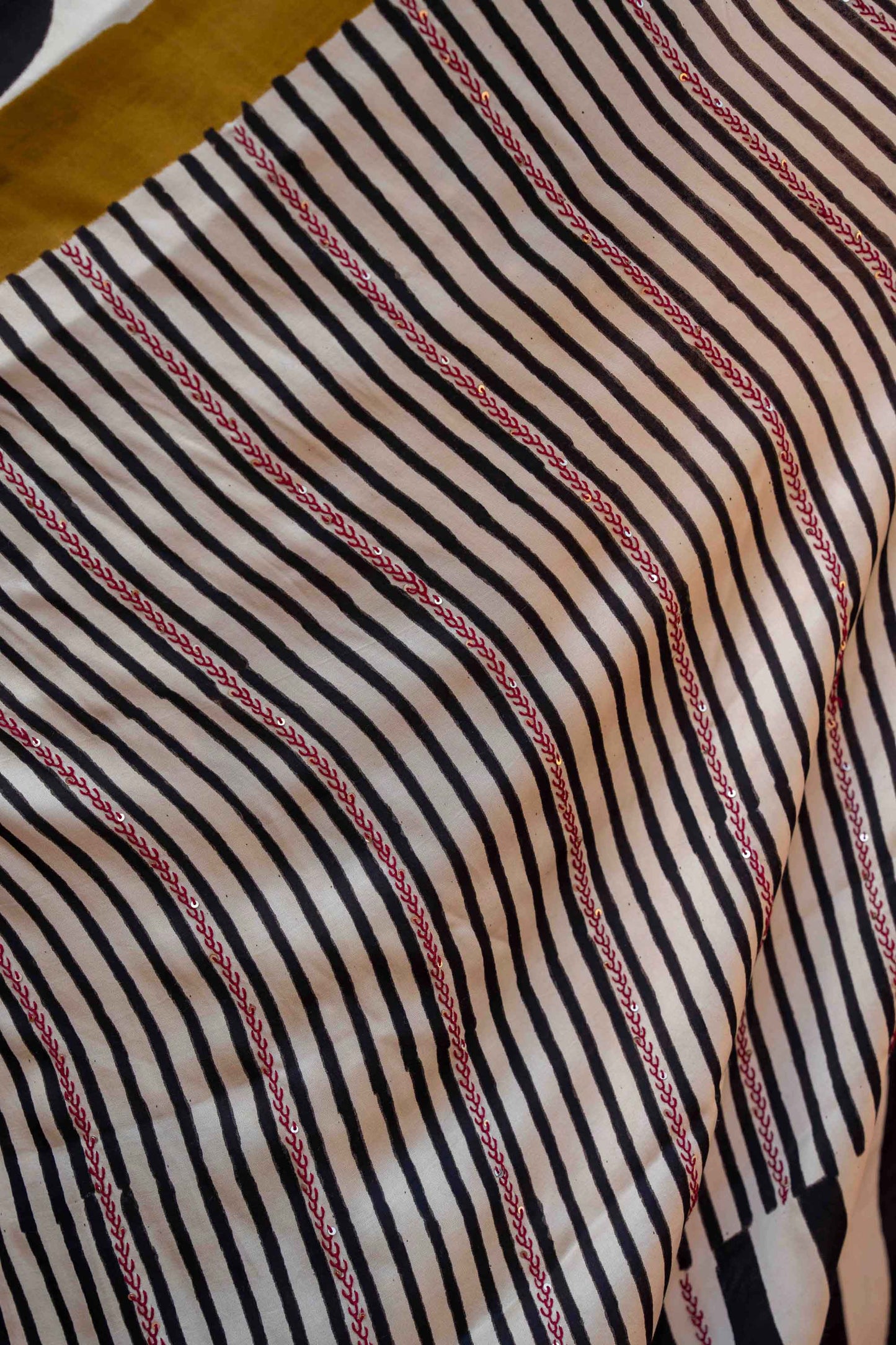 Polka Dots Block Printed Modal Silk Saree
