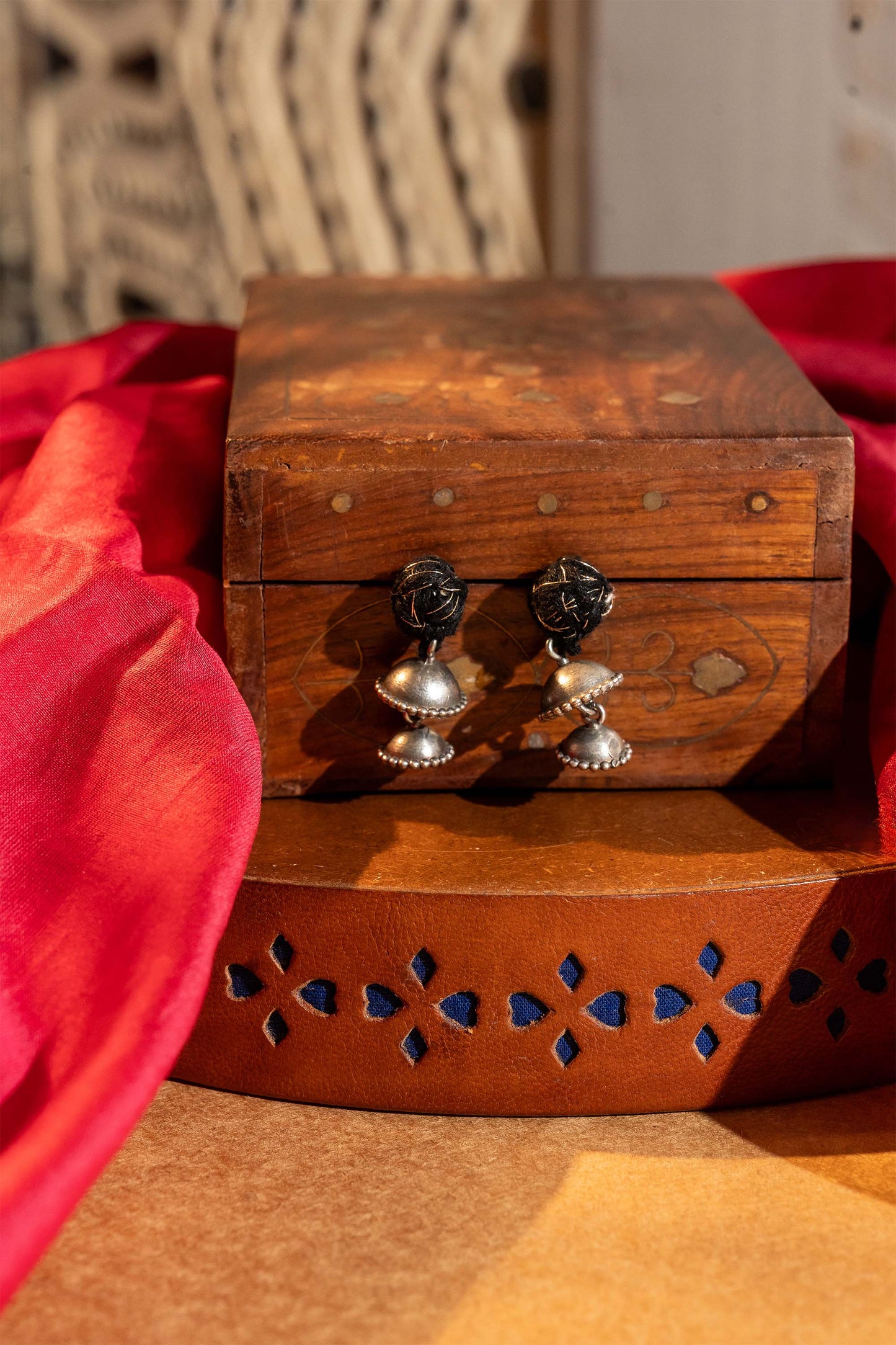 Black Thread Ball Jhumka