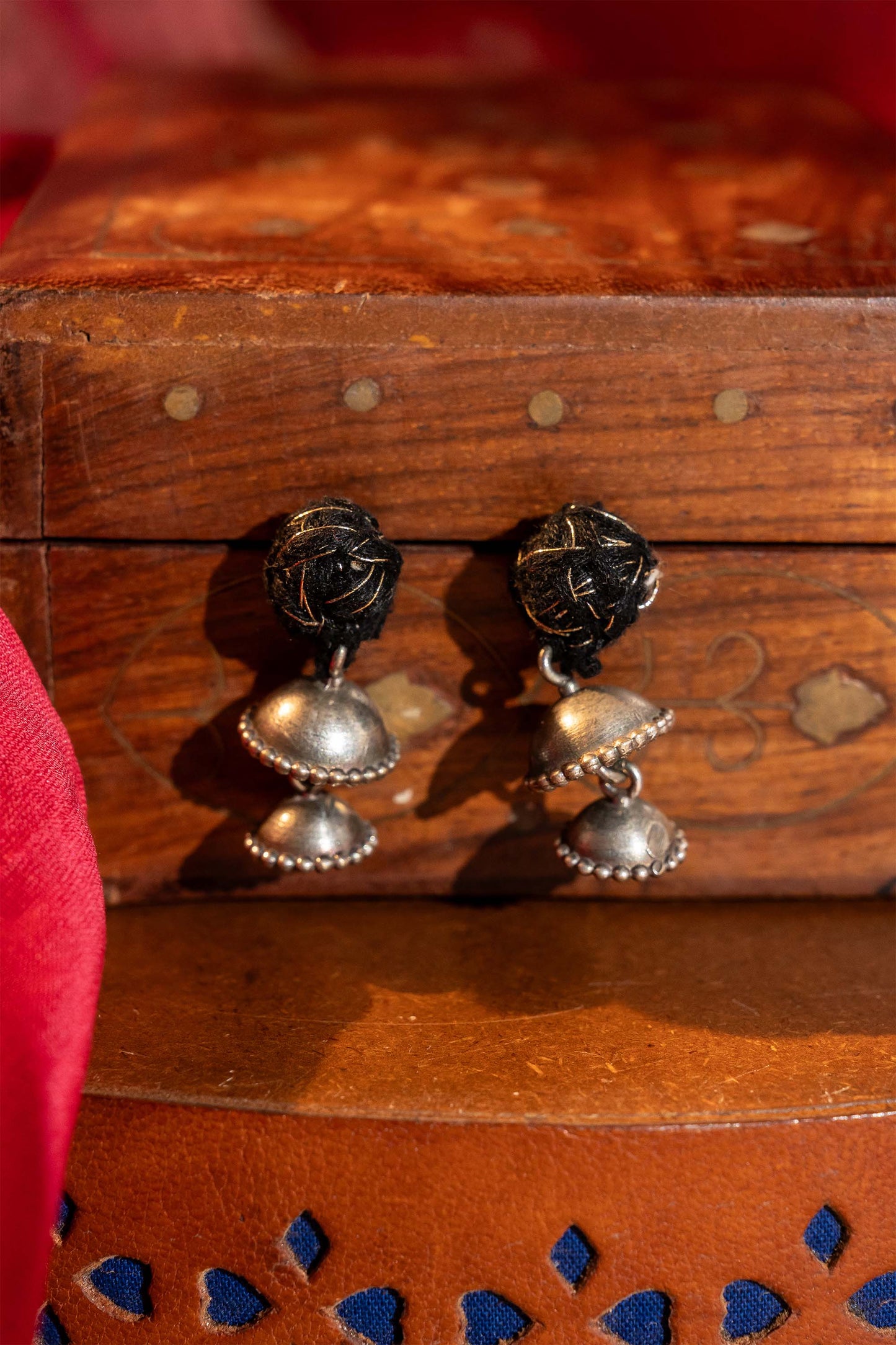 Black Thread Ball Jhumka
