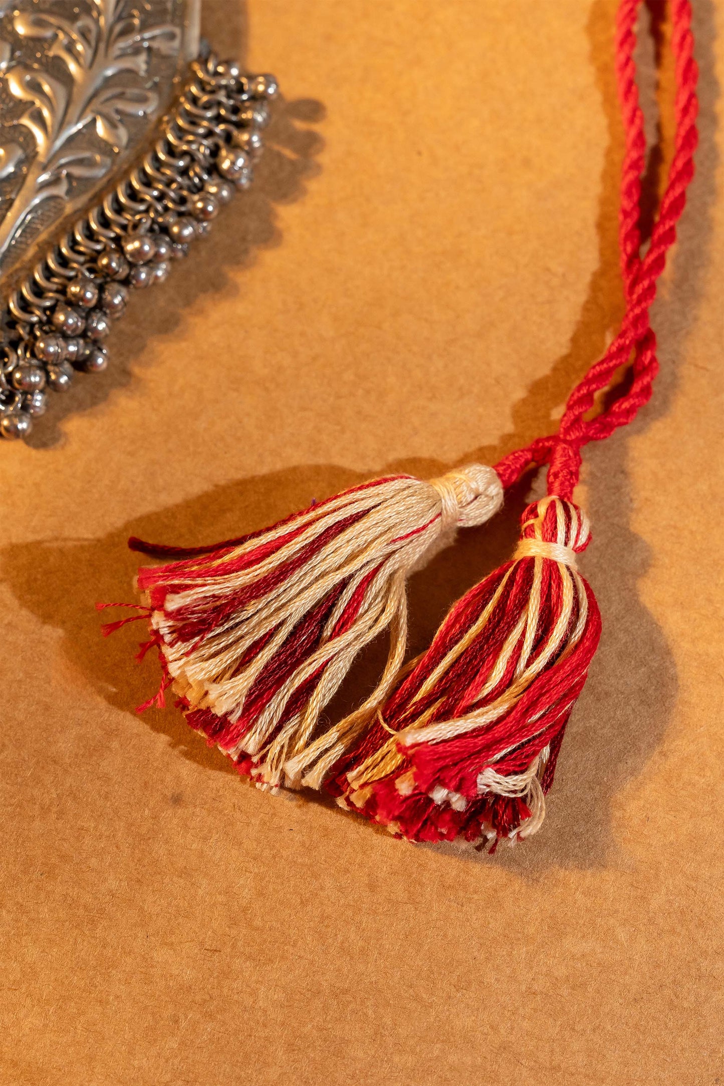 Red Long Oxidised Pendant