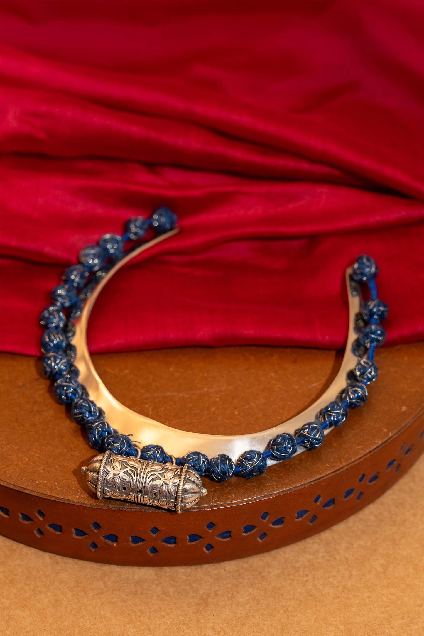 Blue Thread Ball Hasli Choker