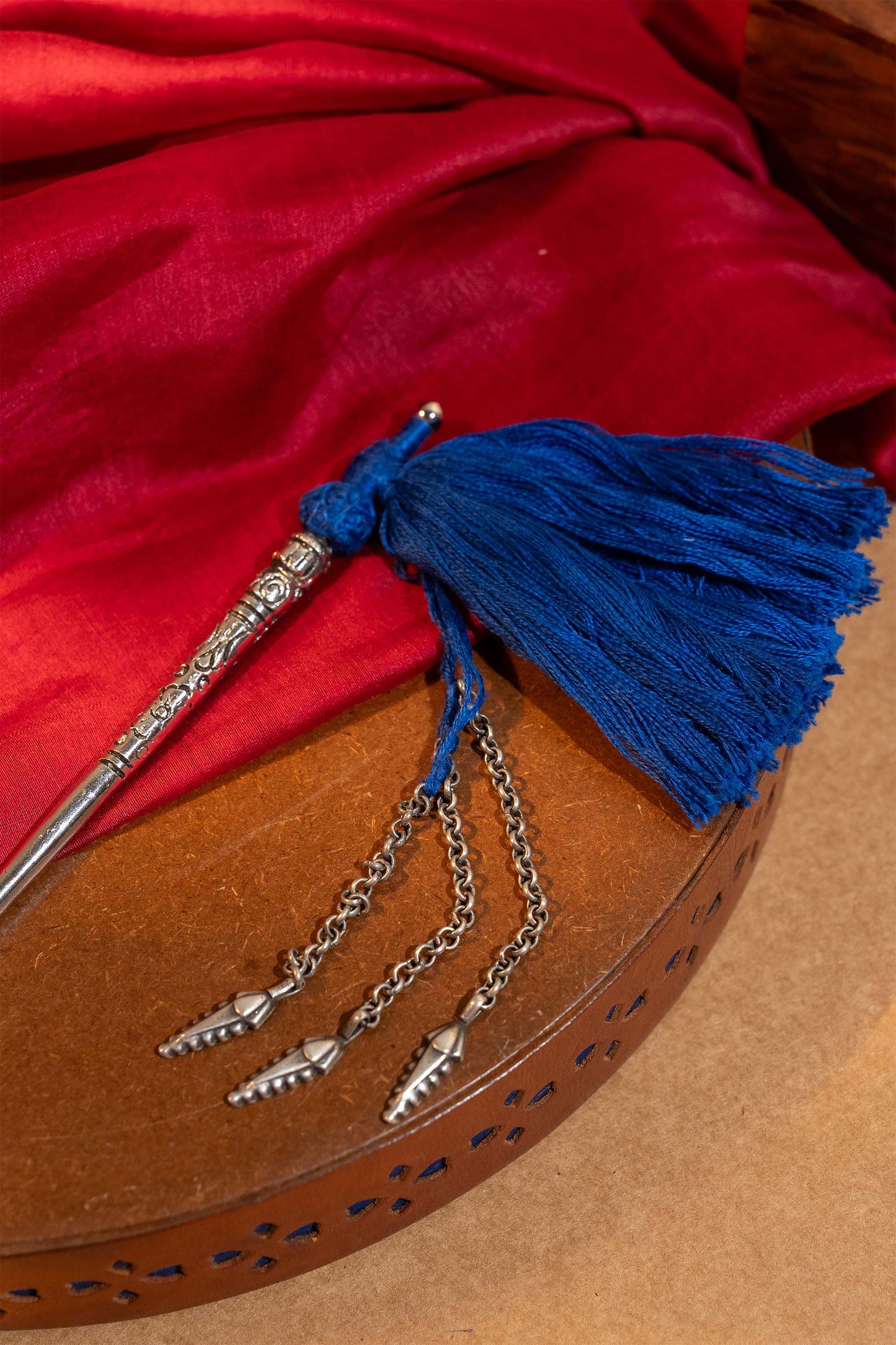 Blue Tassels Hair Stick
