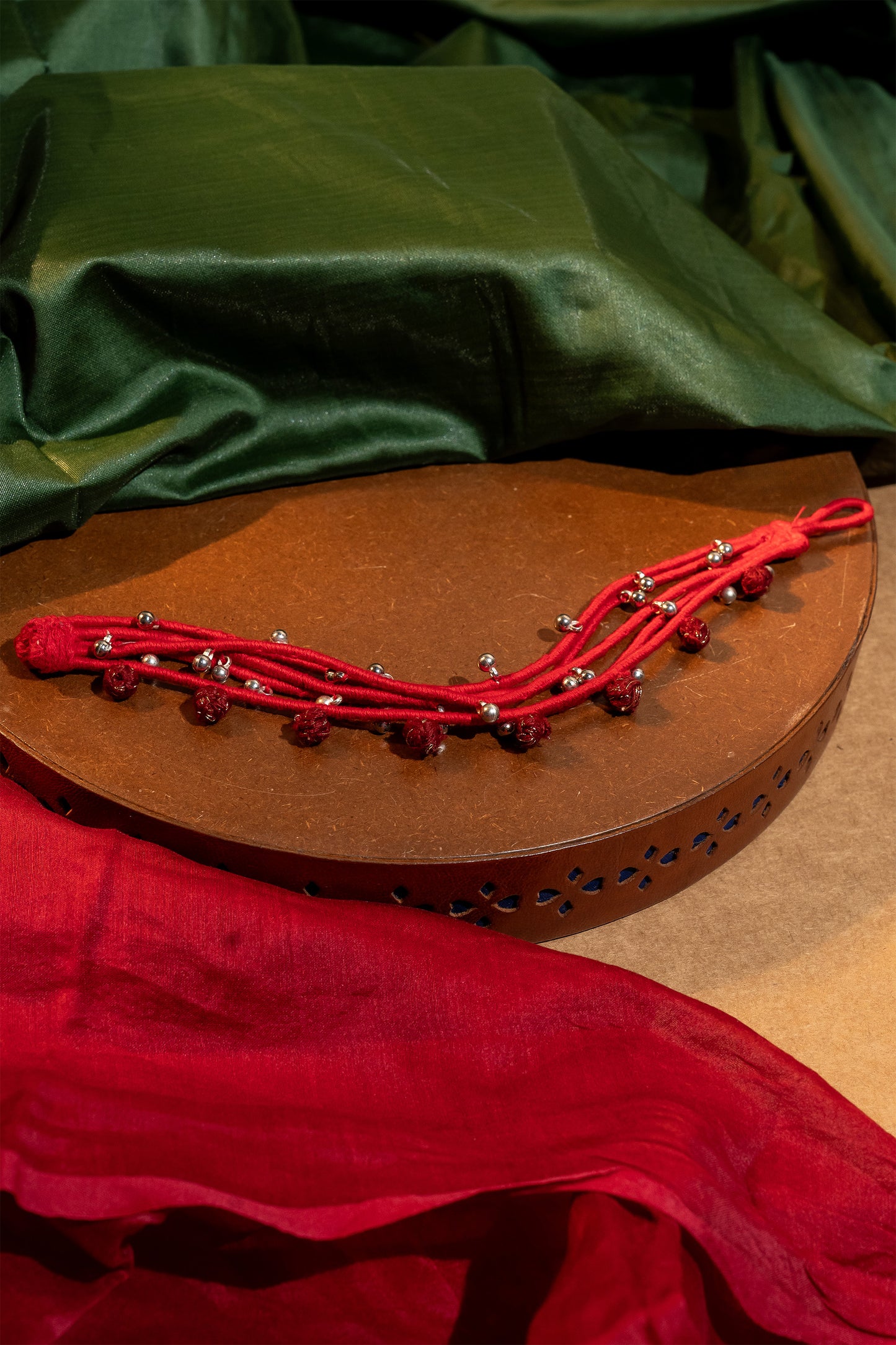 Red Multi-Layered Anklet