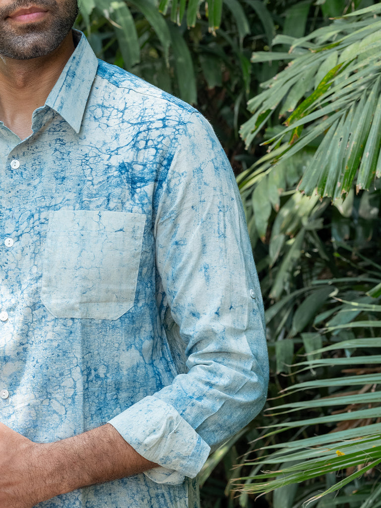 Blue Marbel Bagru Block Print Shirt
