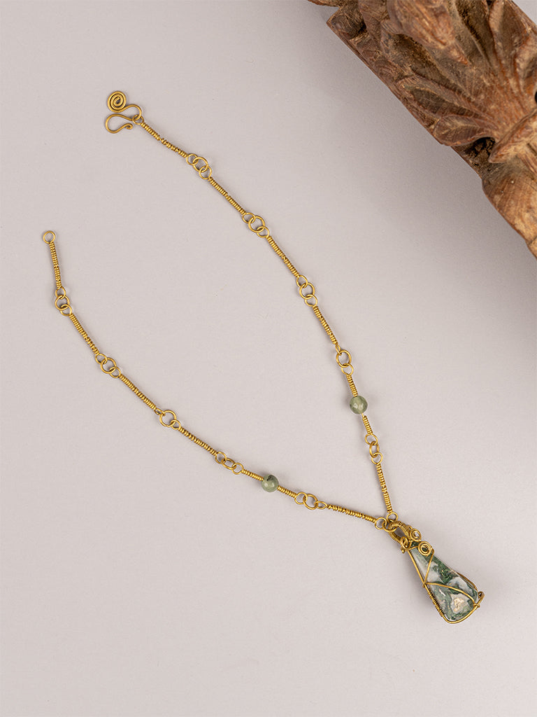 Moss Agate Crystal Pendant