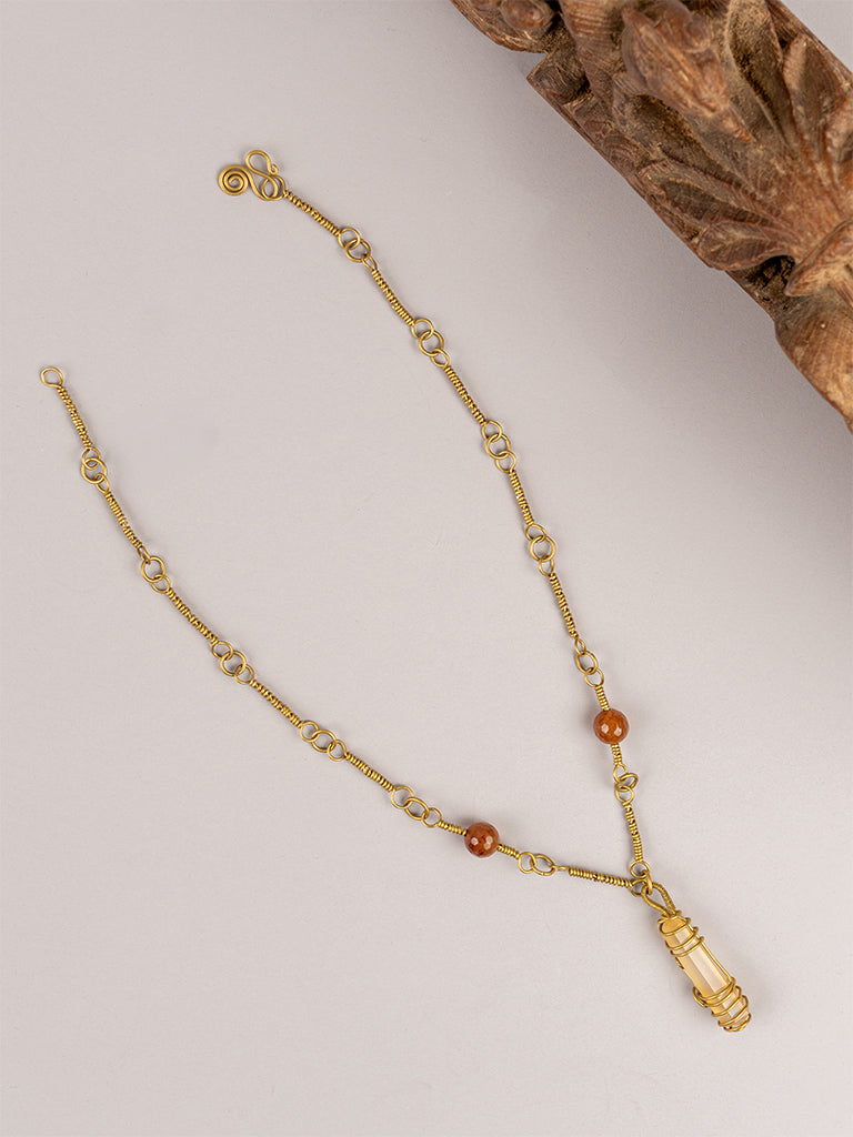 Beige Onyx Crystal Pendant