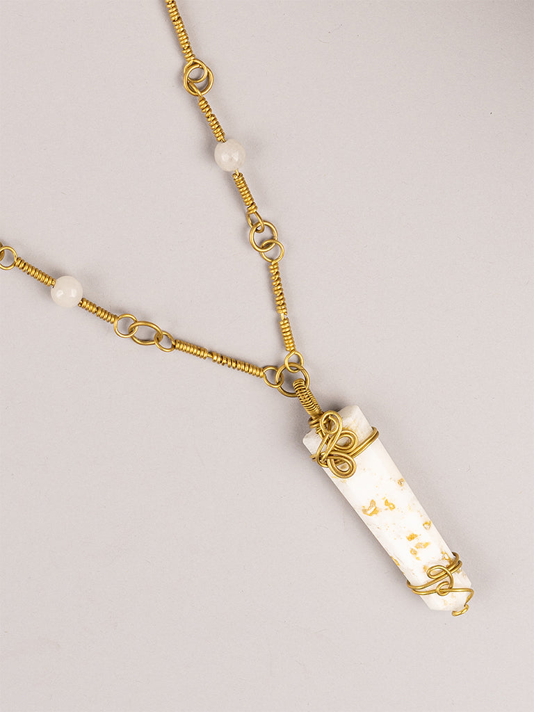 White Marble Crystal Pendant