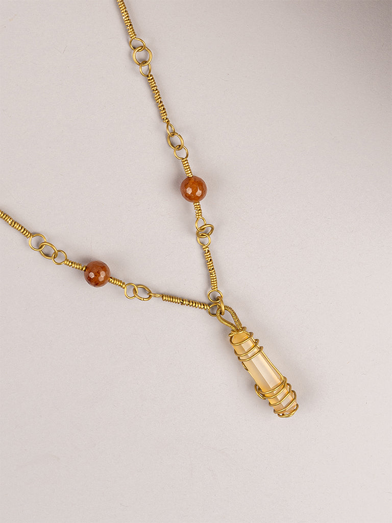 Beige Onyx Crystal Pendant