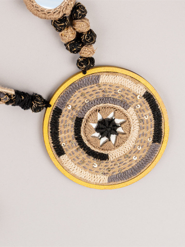 Black Mandala Necklace Set