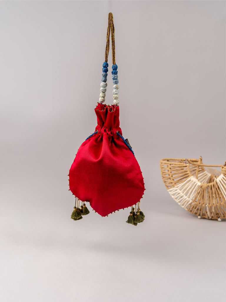 Pink Lotus Mandala Potli Bag
