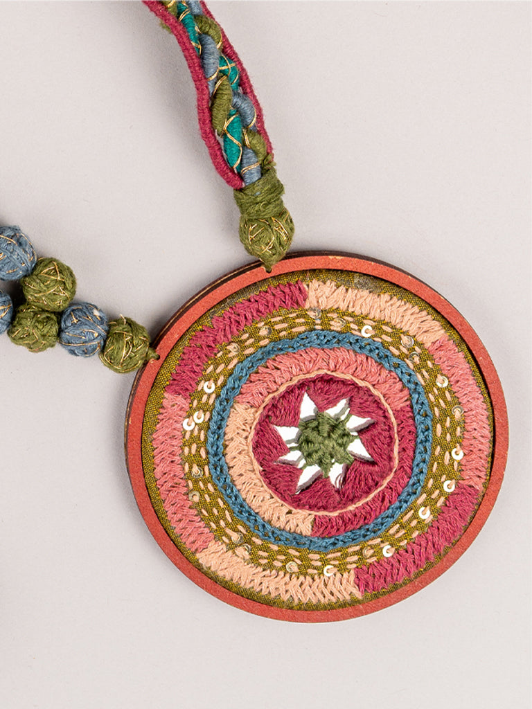 Multi-colour Mandala Necklace Set