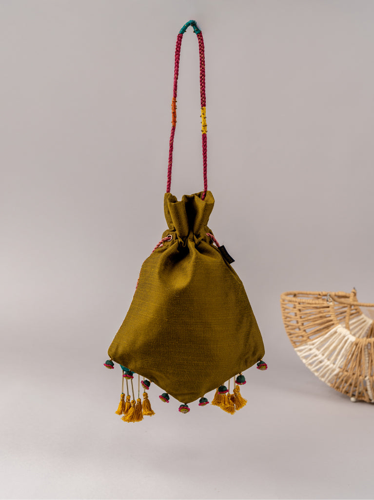 Green Triangular Rabari Potli
