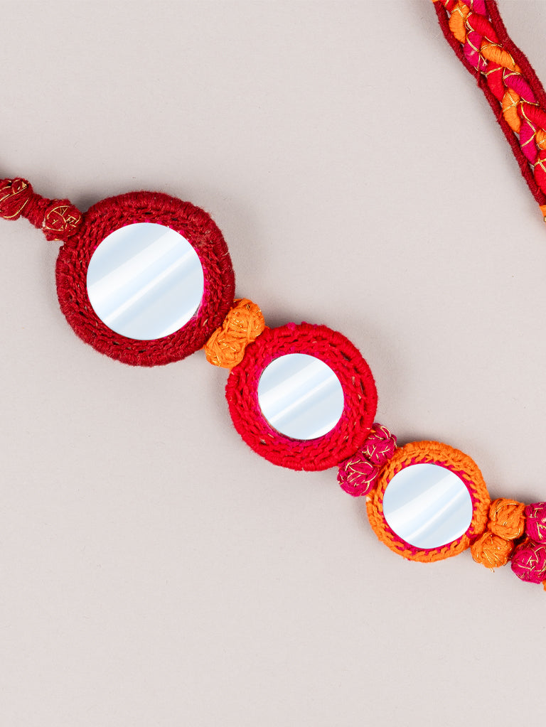 Red Mandala Necklace Set