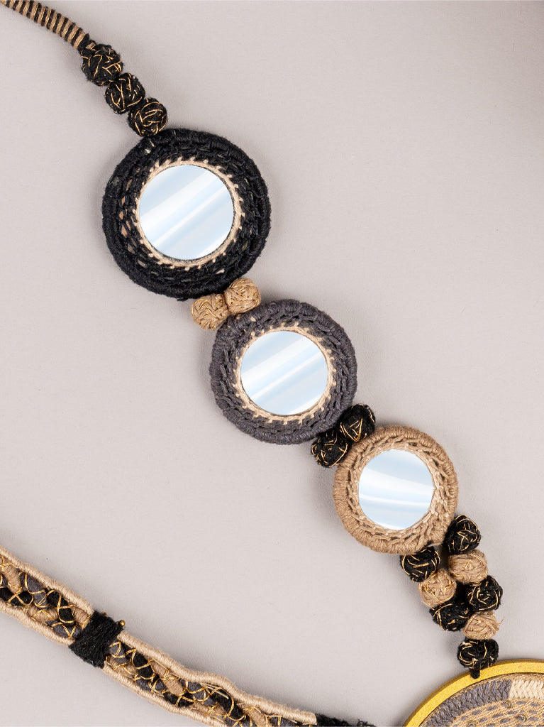 Black Mandala Necklace Set