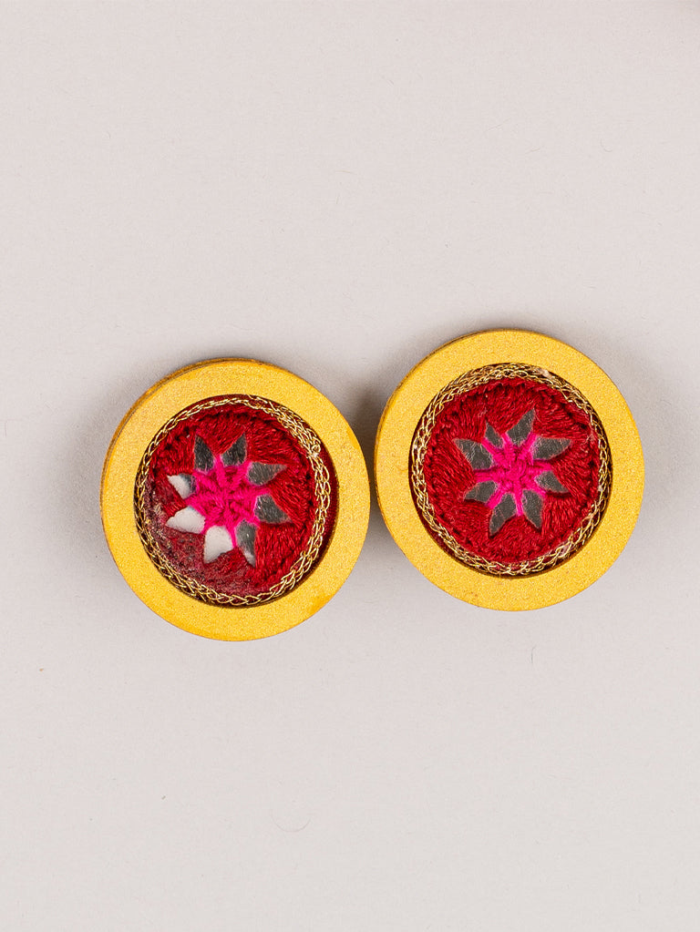 Red Mandala Necklace Set