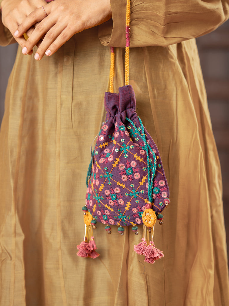 Purple Sitara Rabari Potli