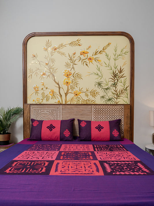 Pink Multi Patch Bed Sheet