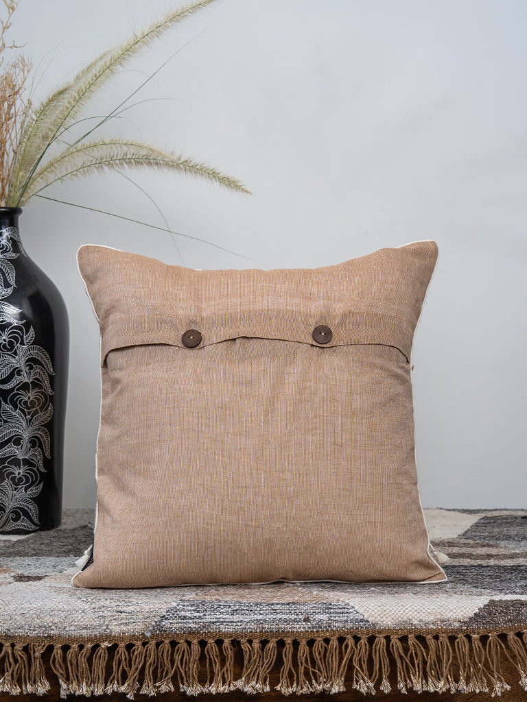 Ivory Wool Bhujodi Cushion Cover