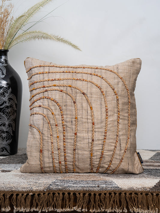 Khadi Silk Handmade Chording Cushion Cover