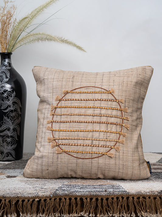 Spherical Chording Ivory Cushion Cover
