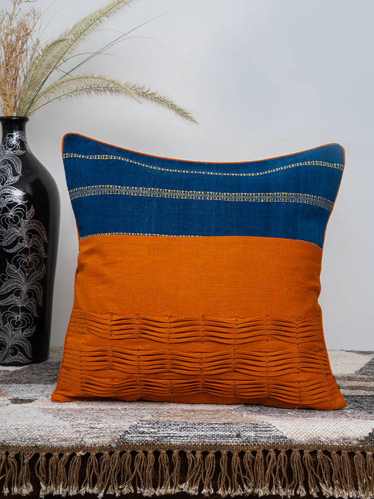 Handcrafted Artisanal Bhujodi Tucks Cushion Cover
