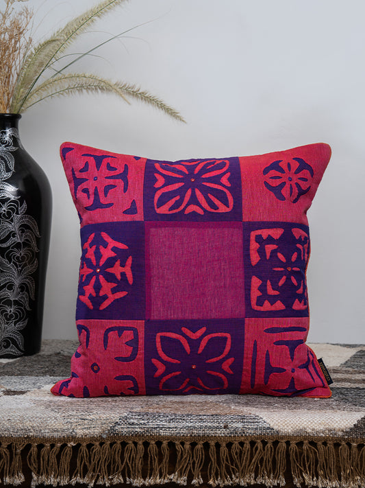 Multi Patch Applique Cushion Cover