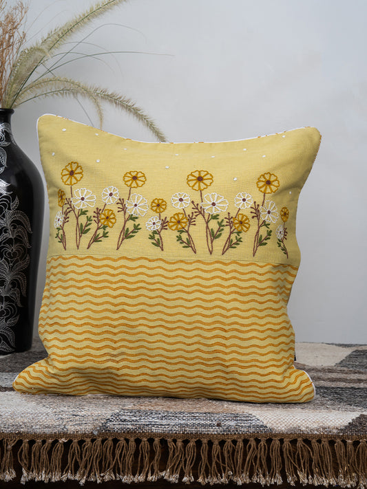 Fresh Floral Cotton Cushion Cover