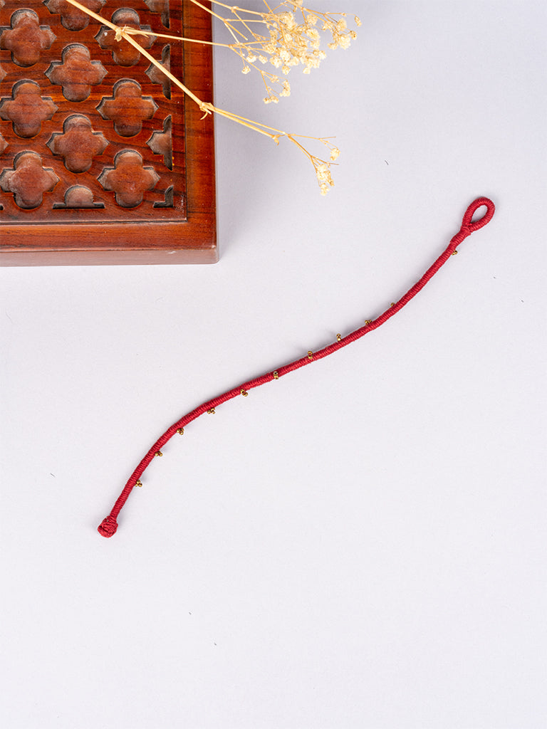 Maroon Moti Anklet