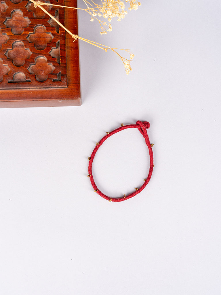 Maroon Moti Anklet