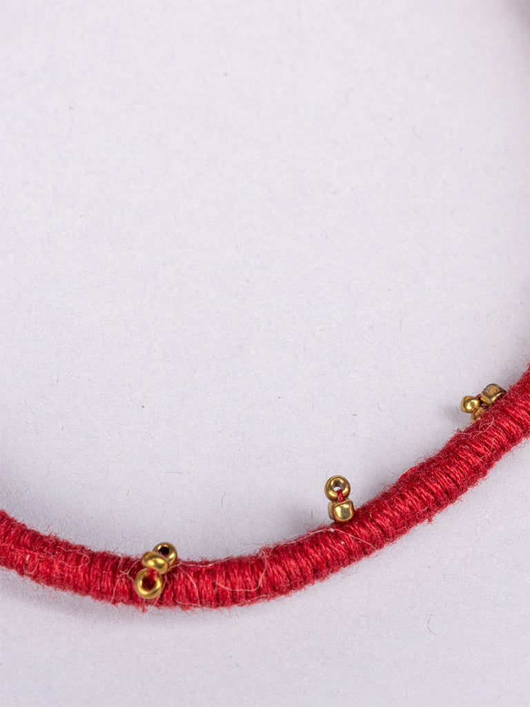 Maroon Moti Anklet