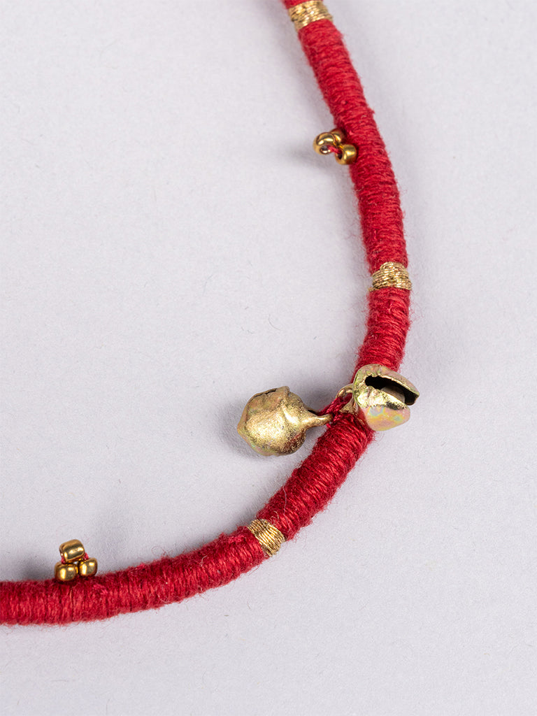 Maroon Ghunghru Anklet