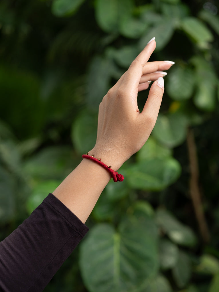 Maroon Golden Moti Bracelet