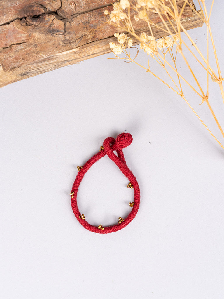 Maroon Golden Moti Bracelet