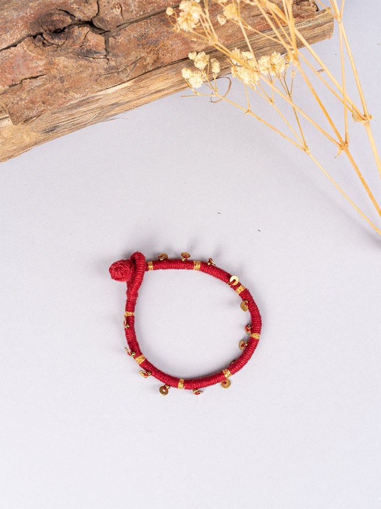 Maroon Brass Tikki Bracelet