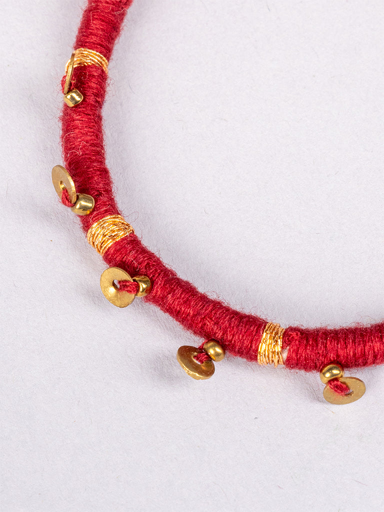 Maroon Brass Tikki Bracelet